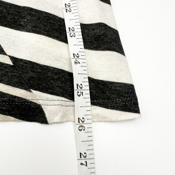 dELiA*s Tank Top Size M Black Cream Linen Blend Abstract Multi Striped Print - Picture 7 of 9